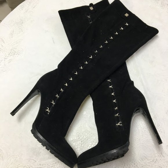 VERSACE SUEDE BOOTS - Picture 1 of 1